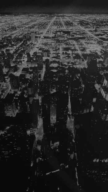 Chicago Night Sky City Dark iPhone wallpaper.
