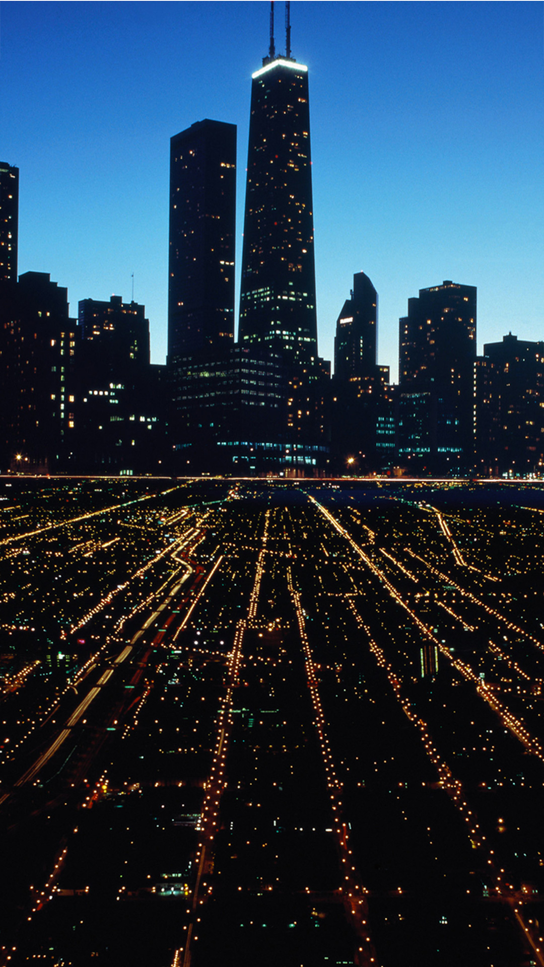 Chicago At Night Wallpaper - Parketis