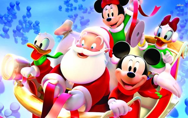 Christmas merry christmas santa santa claus mickey mouse minnie mouse daffy duck disney.