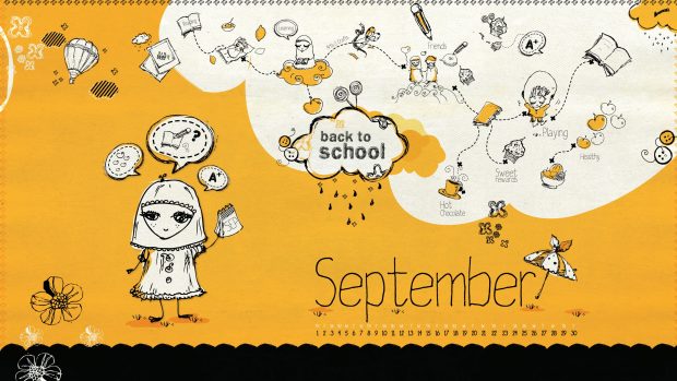 Cool Back to School Calendar Wallpaper.