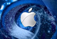 Creative Blue Apple Logo 4K Wallpaper.