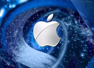 Creative Blue Apple Logo 4K Wallpaper.