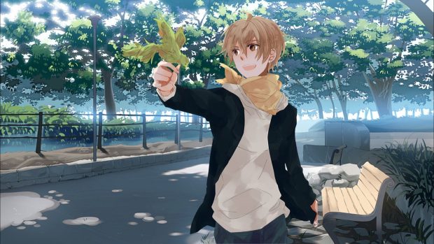 Cute Anime Boy Background.