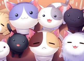 Cute Anime Cat Background HQ.