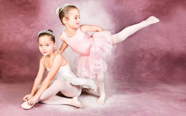 Cute Little Girls Ballerina Background.