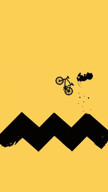 Cycling boy cartoon iPhone 7 wallpaper 1080x1920.