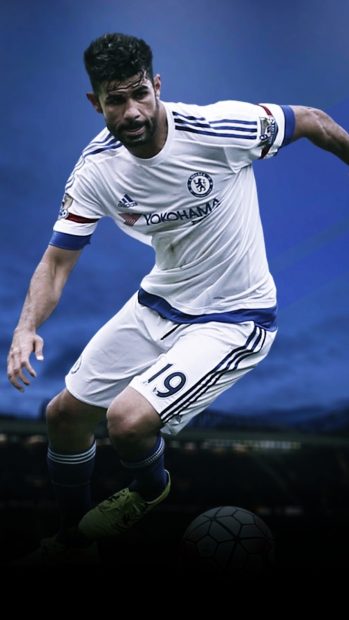 Diego Costa Chelsea Away Kit iPhone Wallpaper.