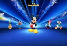 Disney mickey mouse and friends in a magical world.