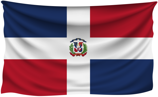 Dominican Republic Wrinkled Flag.