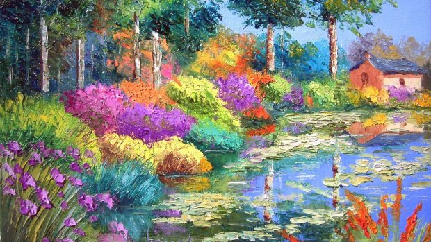 Download Free Jardin Arte Pintura Colorful Wallpaper.