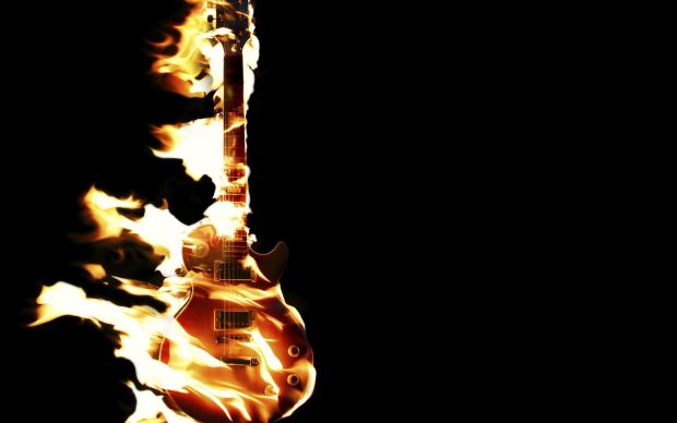Fire Bass Guitar Wallpaper.