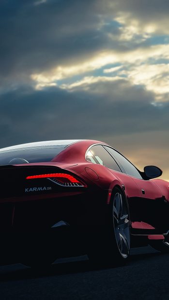 Fisker Karma Car Sunset Night Sky iPhone wallpapers.