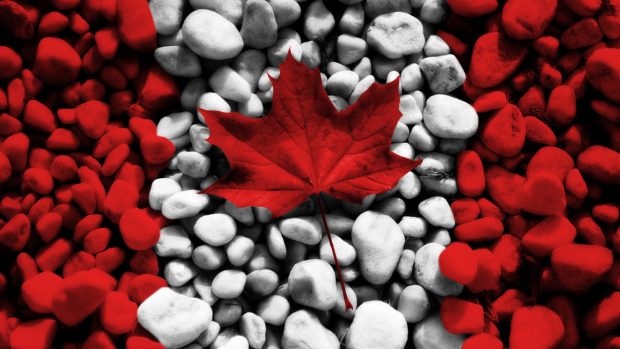 Flag canada leaves stones images 3840x2160.