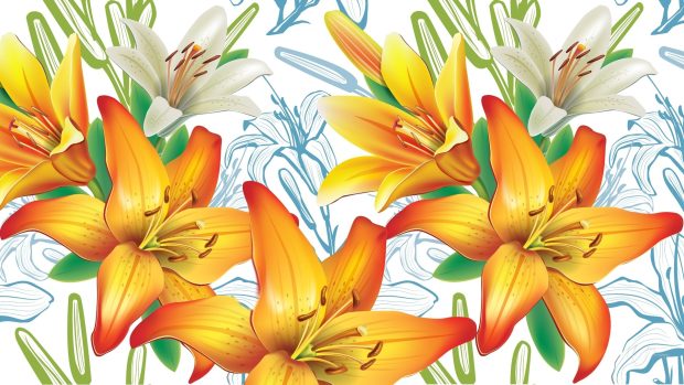 Flowers tiger lilies bright firefox persona theme floral summer gold free wallpapers.