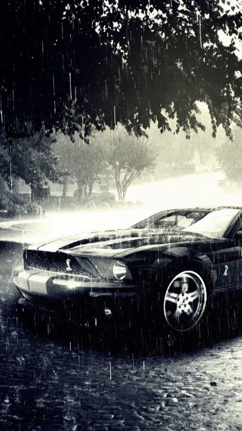Ford Mustang In The Rain.
