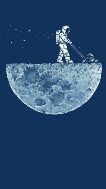 Funny Astronaut Plow Farming Earth Planet iPhone 7 wallpaper.
