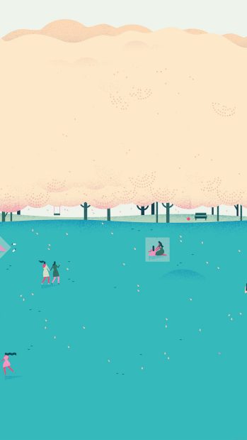 Google Lollipop Blue Picnic Illust Art iphone wallpaper.
