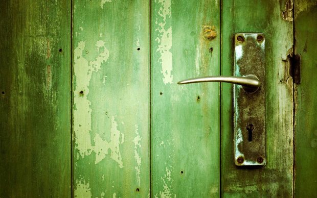 Green door wallpapers.