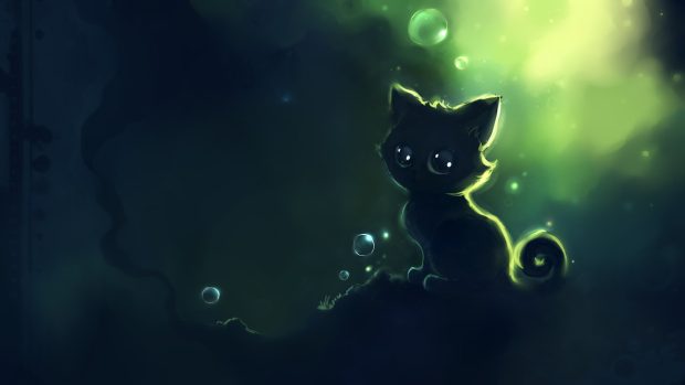 HD Anime Cat Wallpaper.