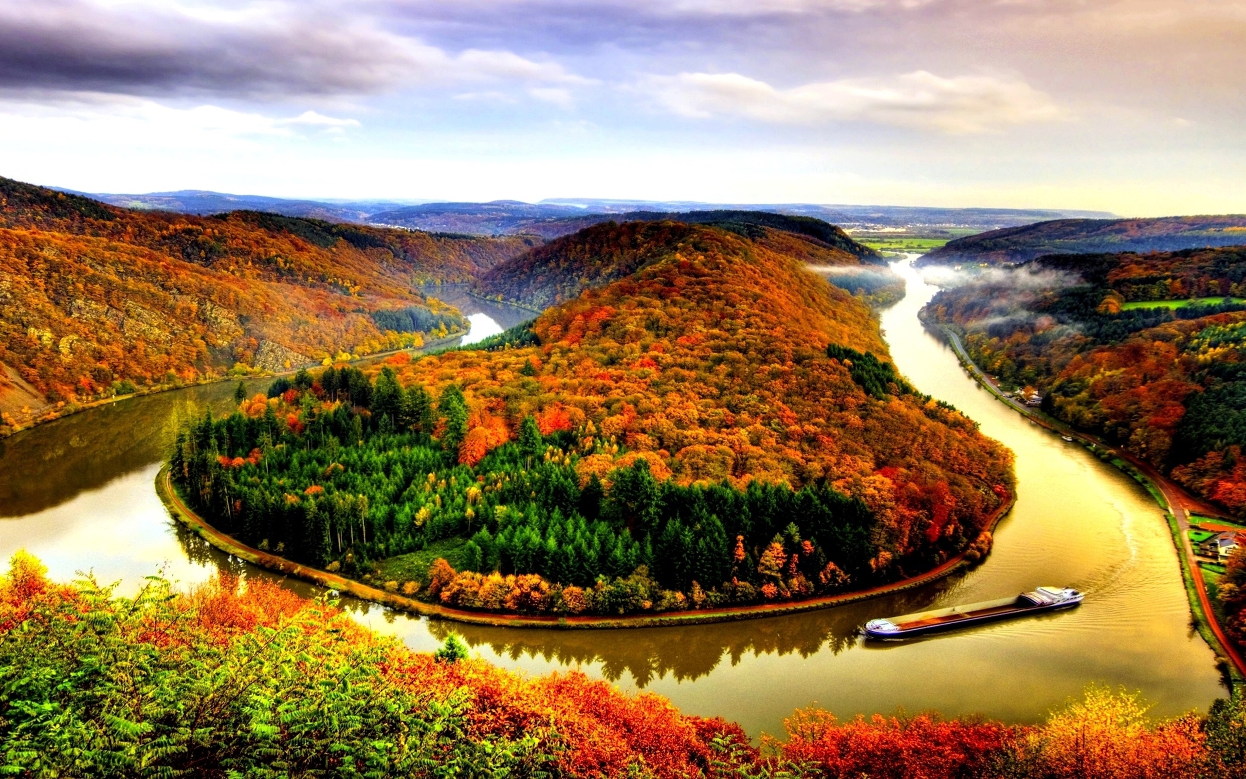 Autumn River Hd Wallpaper Pixelstalknet