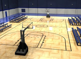 HD Basketball Court Background.