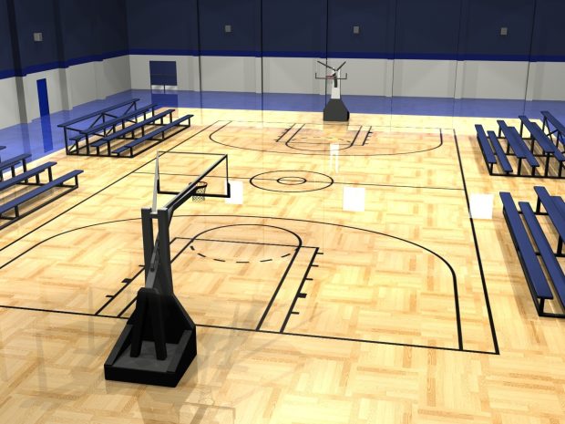 HD Basketball Court Background.