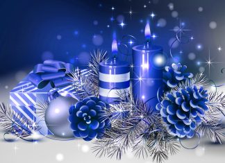 HD Blue Christmas Wallpaper.