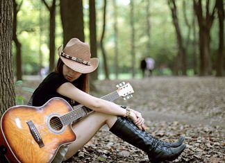 Cowgirl In The Park Desktop Background