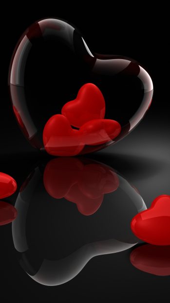 Heart Glass 3d Reflection iphone 6 wallpaper.