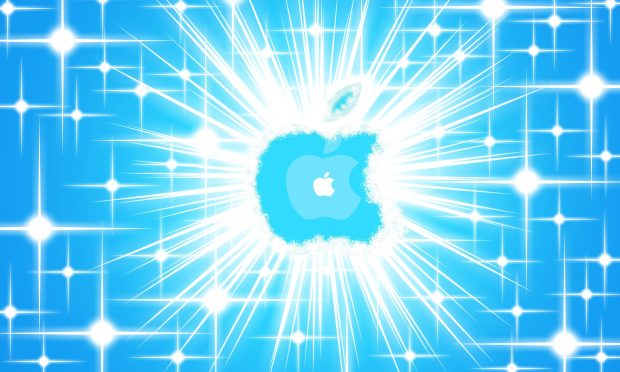 Logo apple blue glowing computers wallpaper computer.