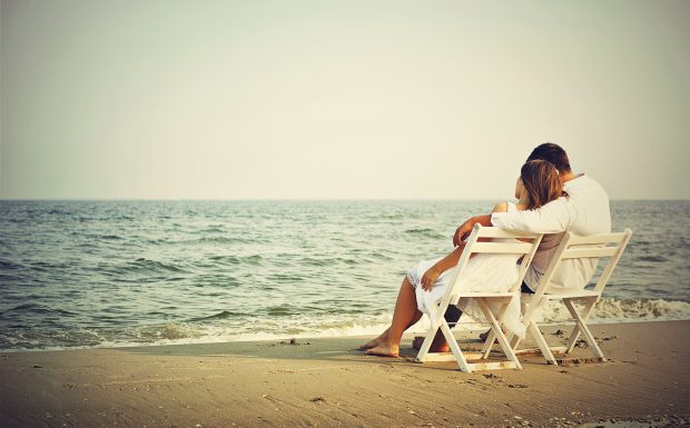 Love Couple on Beach.