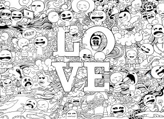 Love february doodles wallpapers freebie black white.