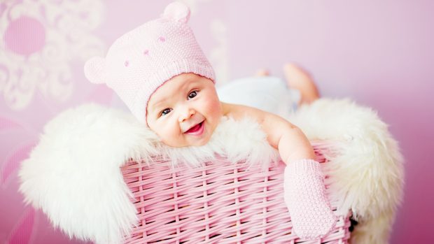 Lovely Laughing Baby Girl HD Background.