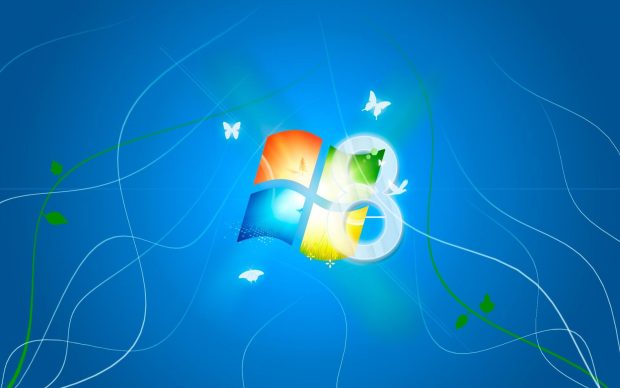 Microsoft background blue butterfly logo windows.