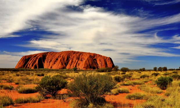 Nature Scene of Uluru Rock in Australia Wallpaper.