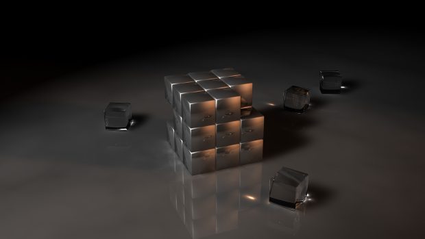 New 3D Black Rubiks Broken Wallpaper High Definition.