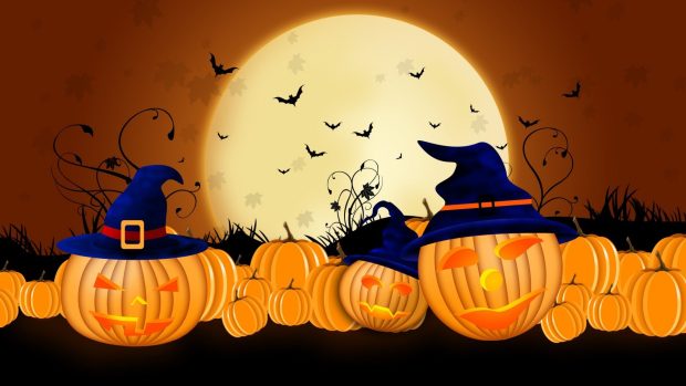 Pumpkin Halloween Background Full HD.