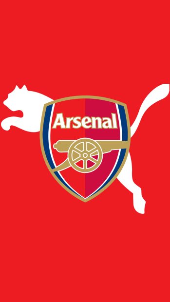Red Background Arsenal Logo Wallpaper for Mobile.