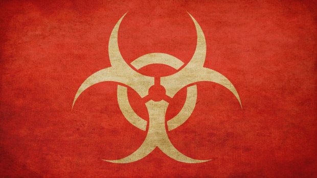 Red Biohazard Symbol Wallpaper.