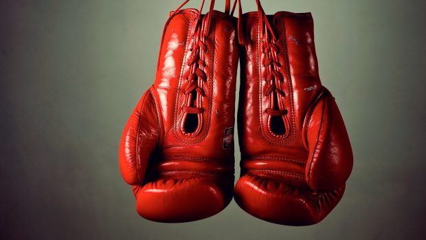 Red Boxing Gloves Background.