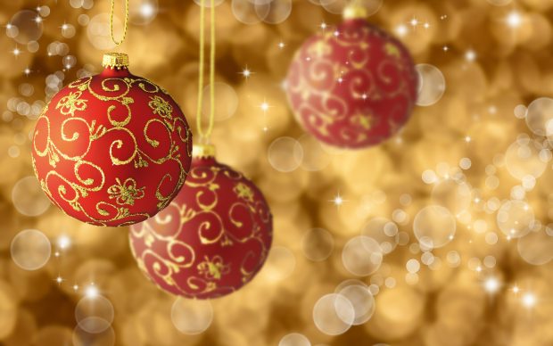 Red and gold christmas ornaments images.