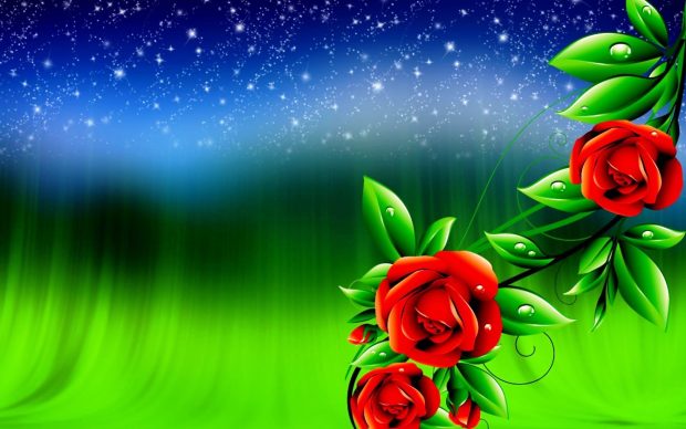 Rose flowers digital design 3D wallpapers.