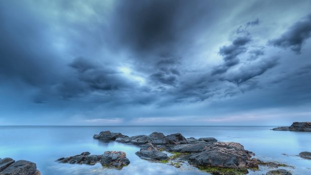 Stones calm sky cloudy emptiness 1920x1080.