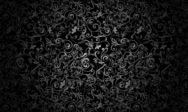 Vector Dark Floral Pattern Wallpaper.