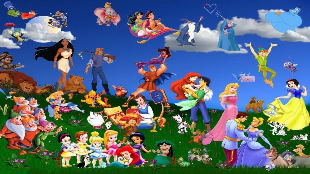 Wallpaper disney classic cartoons retro images.