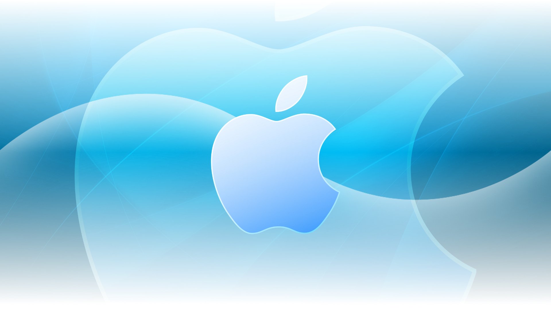Download Cyan Blue Apple Logo Wallpaper | Wallpapers.com