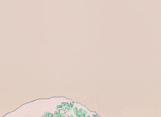 Wave Art Japanese Green Illust Classic iphone wallpaper.