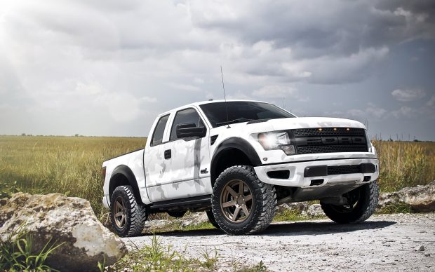 White ford raptor w1.