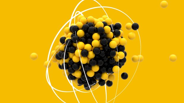 Yellow Atom Background Full HD.