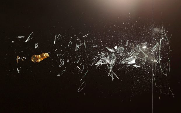 3D Broken Glass Famous HD Wallpaper Background.